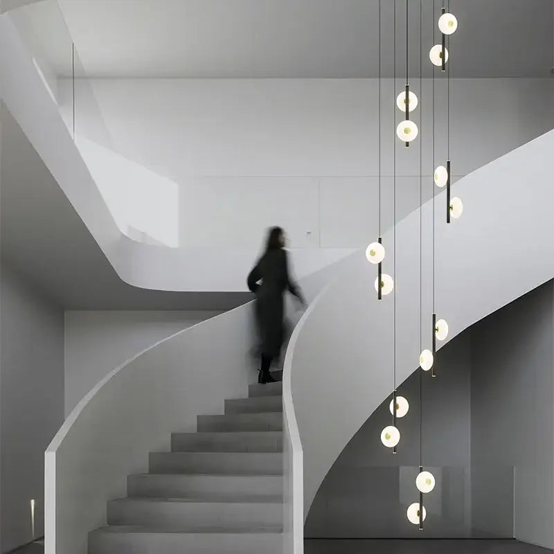 Modern minimalist led oval chandelier living room light