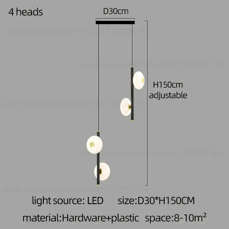 Modern minimalist led oval chandelier living room light