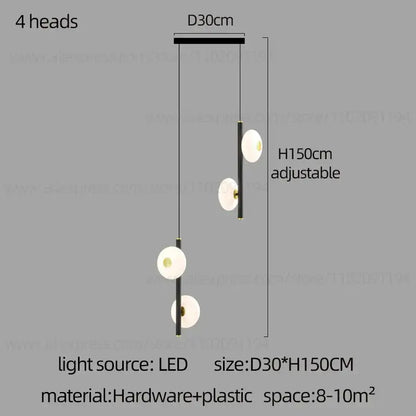 Modern minimalist led oval chandelier living room light