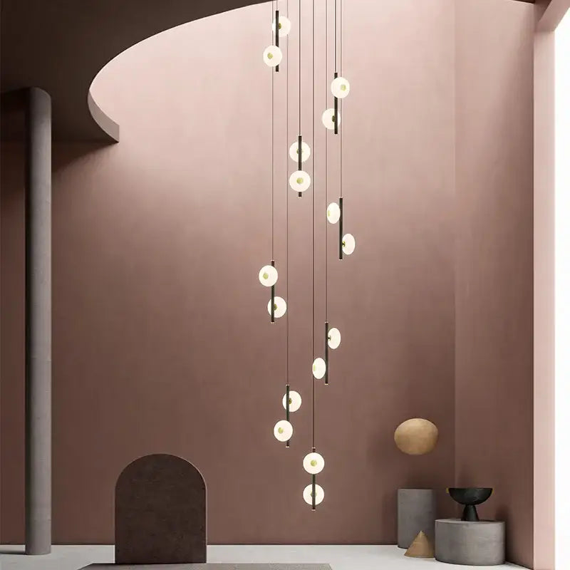 Modern minimalist led oval chandelier living room light