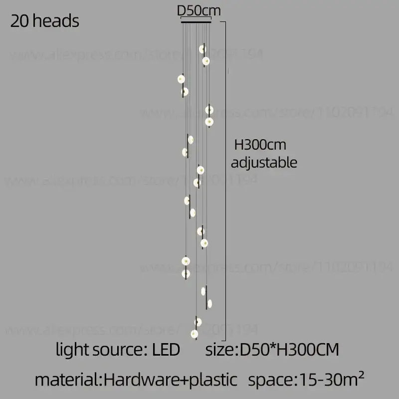 Modern minimalist led oval chandelier living room light