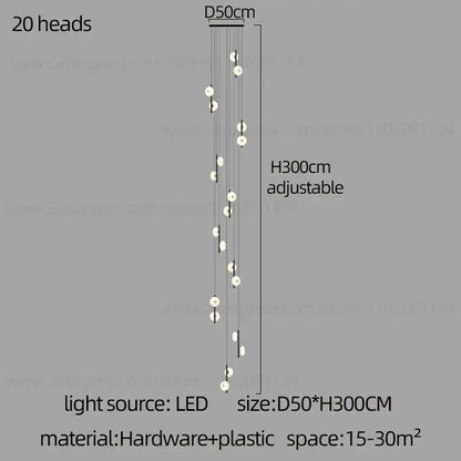 Modern minimalist led oval chandelier living room light