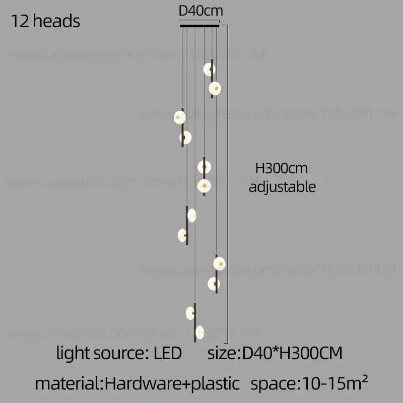 Modern minimalist led oval chandelier living room light