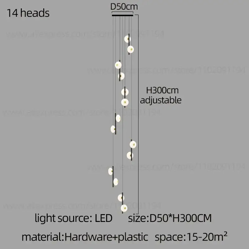 Modern minimalist led oval chandelier living room light