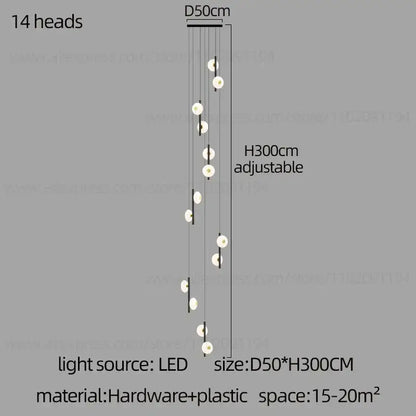 Modern minimalist led oval chandelier living room light