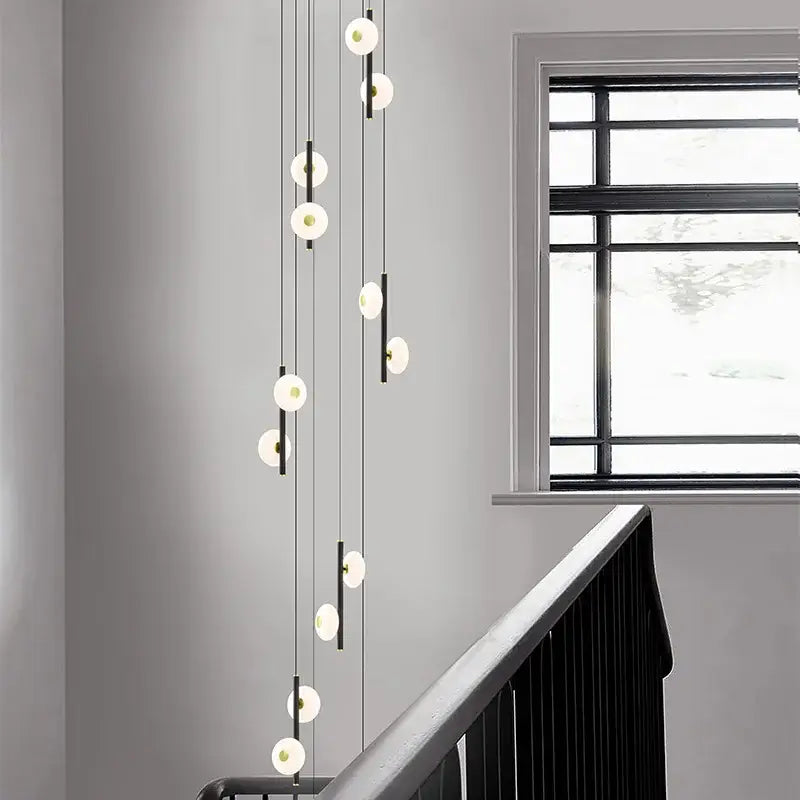 Modern minimalist led oval chandelier living room light