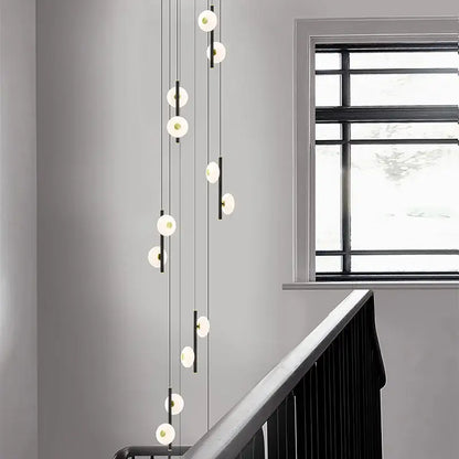 Modern minimalist led oval chandelier living room light