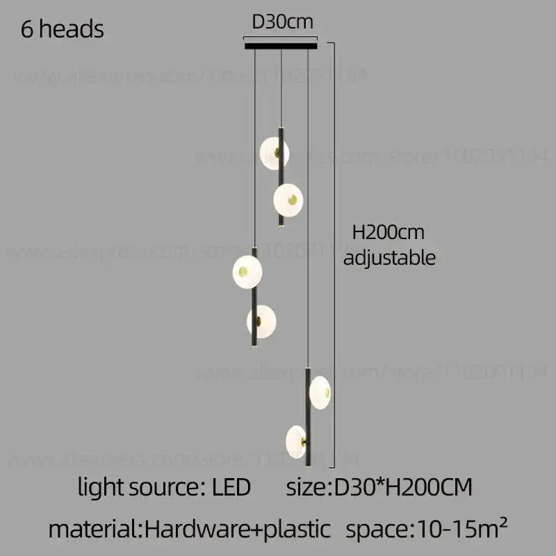 Modern minimalist led oval chandelier living room light