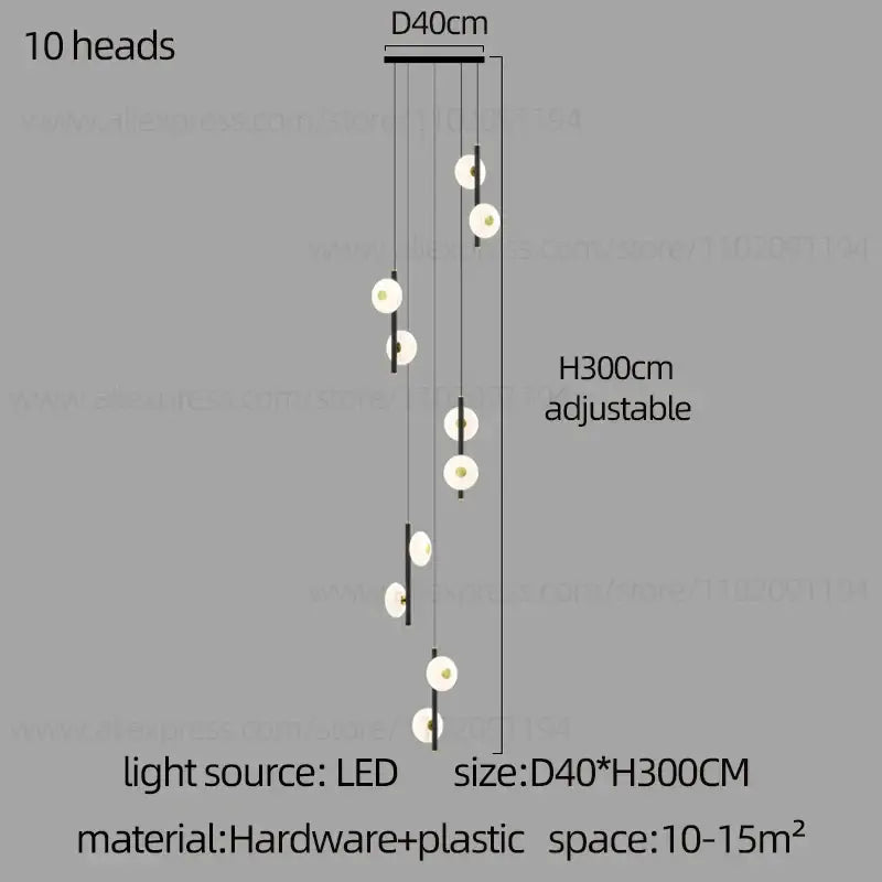 Modern minimalist led oval chandelier living room light