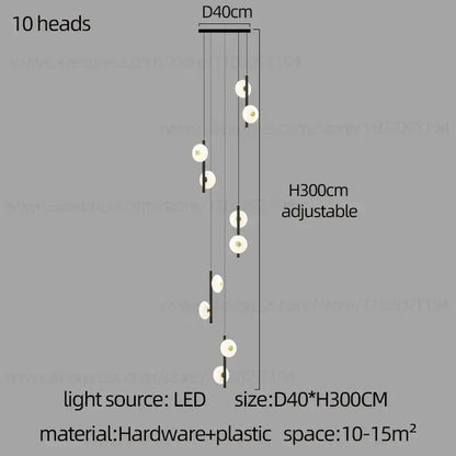 Modern minimalist led oval chandelier living room light