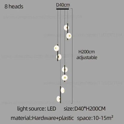 Modern minimalist led oval chandelier living room light