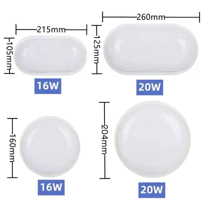 Matte black oval wall lamp waterproof garden ceiling light