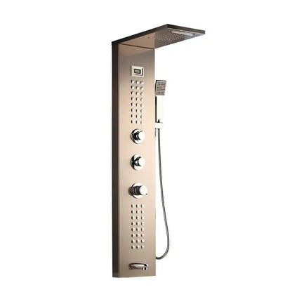 Modern chrome led panel bath faucet with massage spa jets bathroom