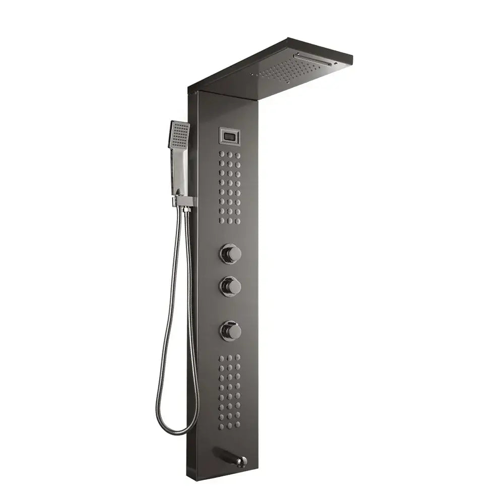 Modern chrome led panel bath faucet with massage spa jets bathroom
