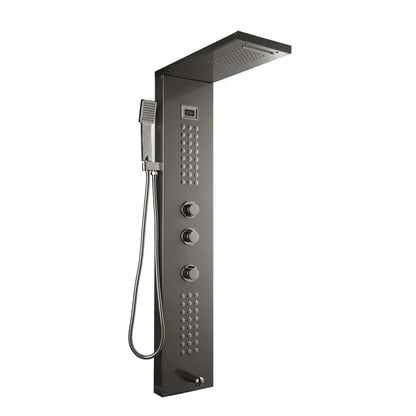Modern chrome led panel bath faucet with massage spa jets bathroom