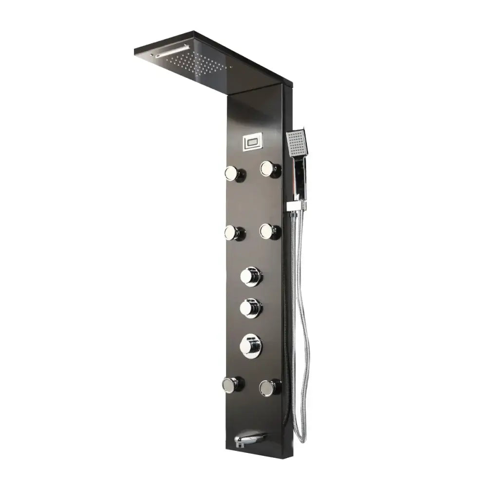 Modern chrome led panel bath faucet with massage spa jets bathroom