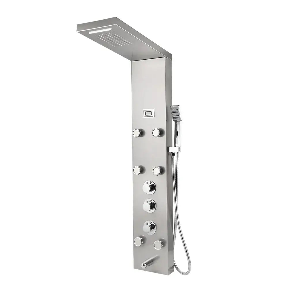 Modern chrome led panel bath faucet with massage spa jets bathroom