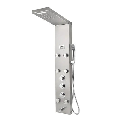 Modern chrome led panel bath faucet with massage spa jets bathroom
