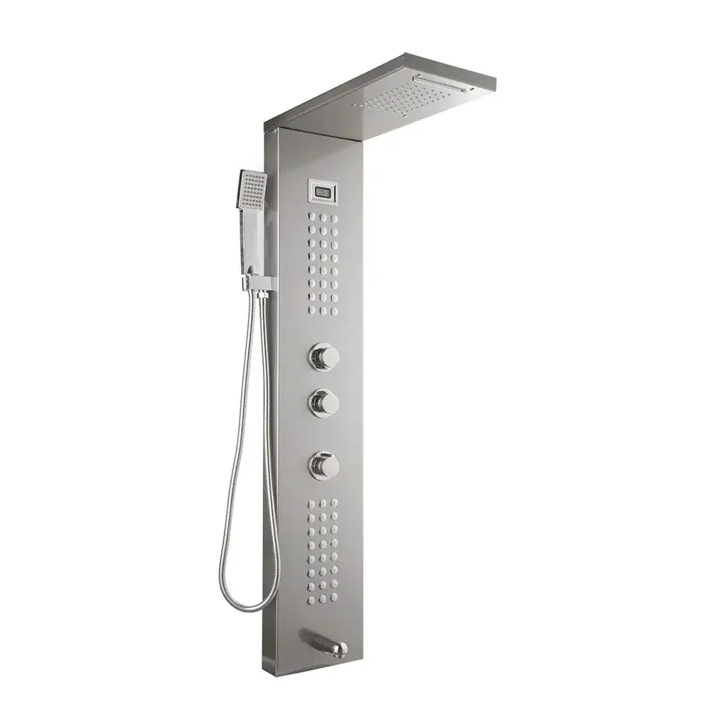 Modern chrome led panel bath faucet with massage spa jets bathroom
