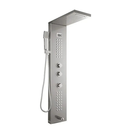 Modern chrome led panel bath faucet with massage spa jets bathroom