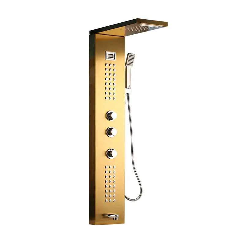 Modern chrome led panel bath faucet with massage spa jets bathroom