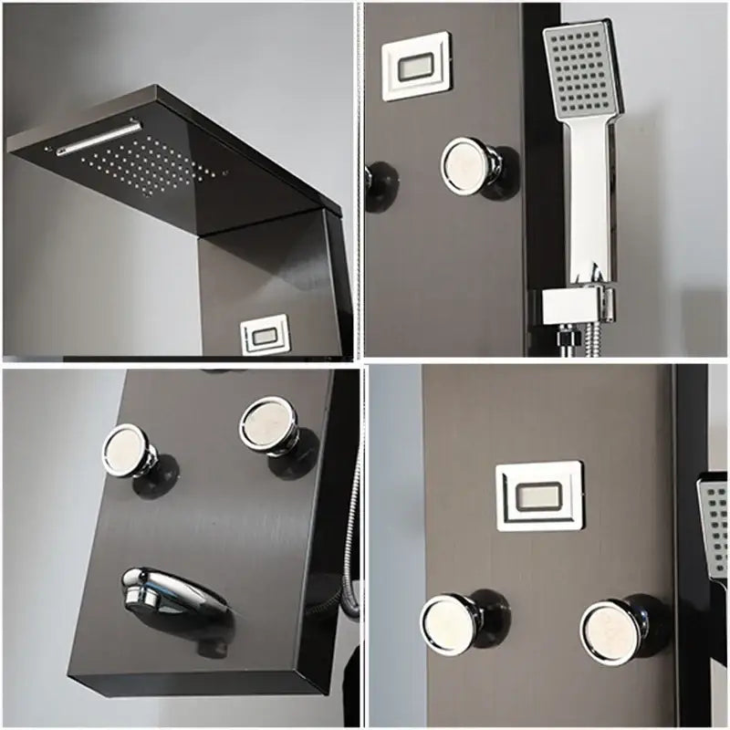 Modern chrome led panel bath faucet with massage spa jets bathroom