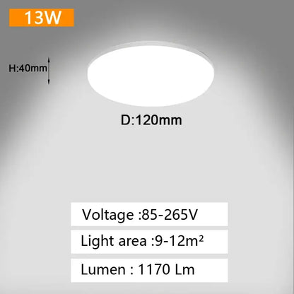 Minimalist white circular and square panel ceiling light bedroom