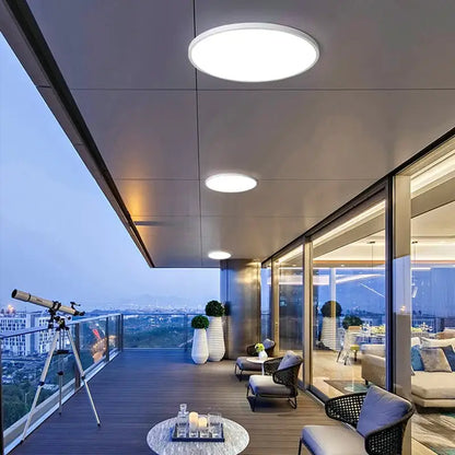 Minimalist white circular and square panel ceiling light bedroom