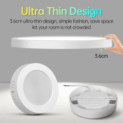 Modern white circular led panel ceiling light kitchen fixture