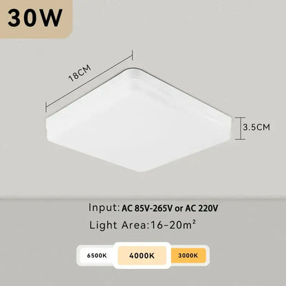 Modern white circular led panel ceiling light kitchen fixture