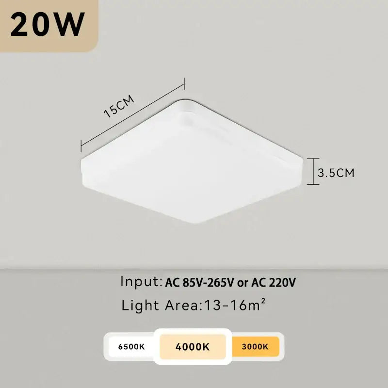 Modern white circular led panel ceiling light kitchen fixture