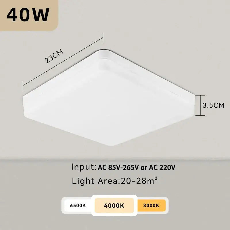 Modern white circular led panel ceiling light kitchen fixture