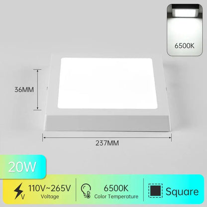 Modern white circular led panel ceiling light kitchen fixture