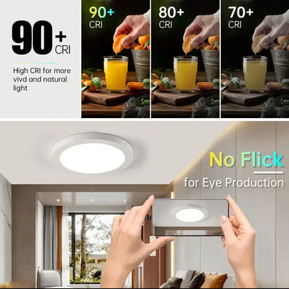 Modern white circular led panel ceiling light kitchen fixture