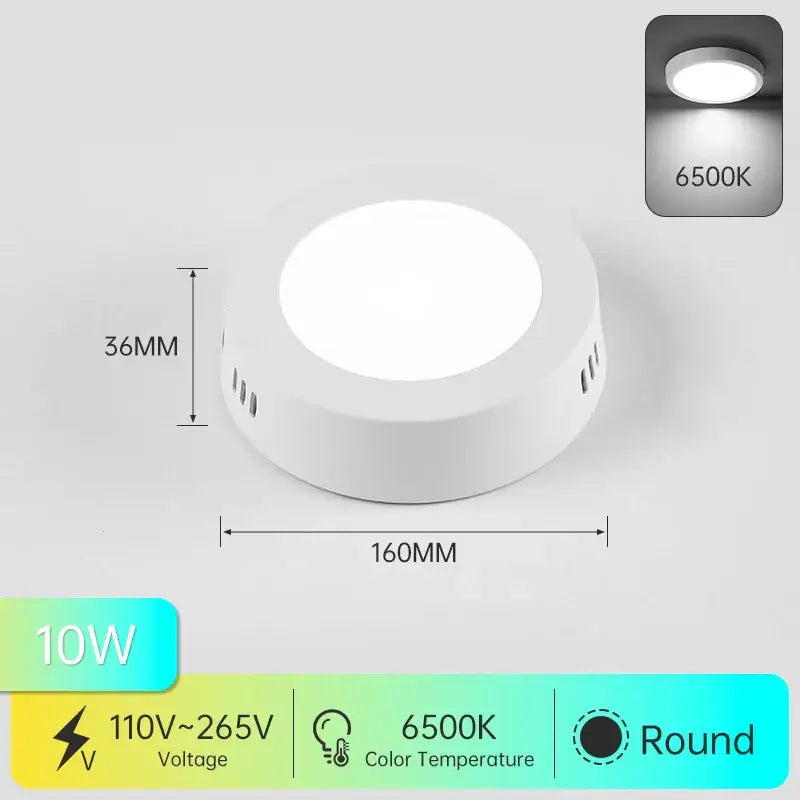 Modern white circular led panel ceiling light kitchen fixture
