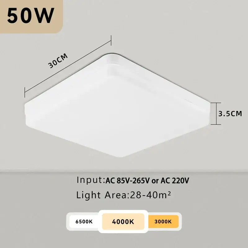 Modern white circular led panel ceiling light kitchen fixture