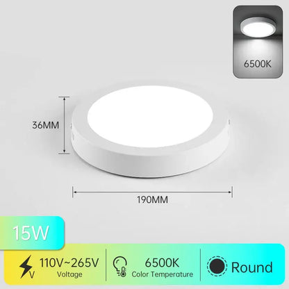 Modern white circular led panel ceiling light kitchen fixture