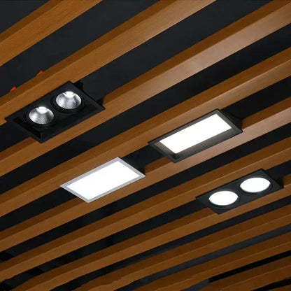 Modern rectangular white & black led panel lamp bathroom downlight