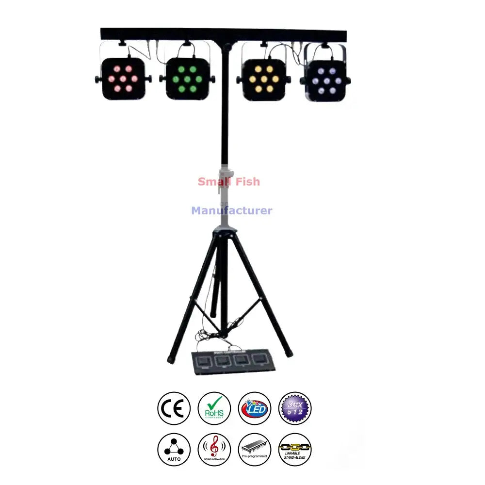 led par kit rgbw slim flat stage lights with stand and pedal