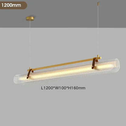 Modern brass textured glass led pendant lamp for dining room