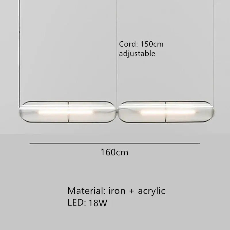 Modern minimalist glass led pendant lamp dining room light
