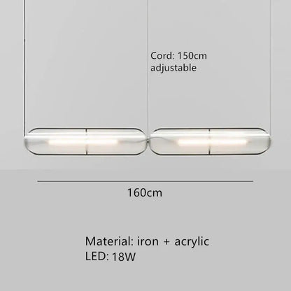 Modern minimalist glass led pendant lamp dining room light