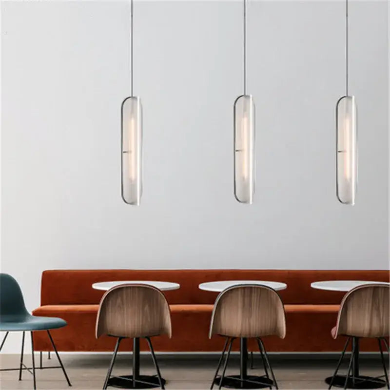 Modern minimalist glass led pendant lamp dining room light