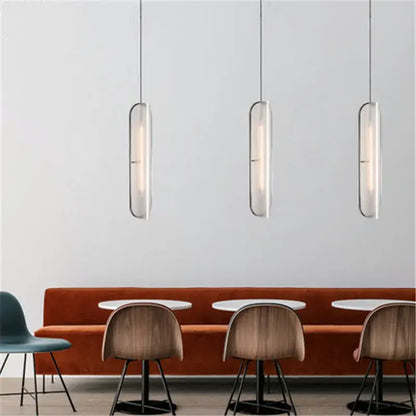 Modern minimalist glass led pendant lamp dining room light