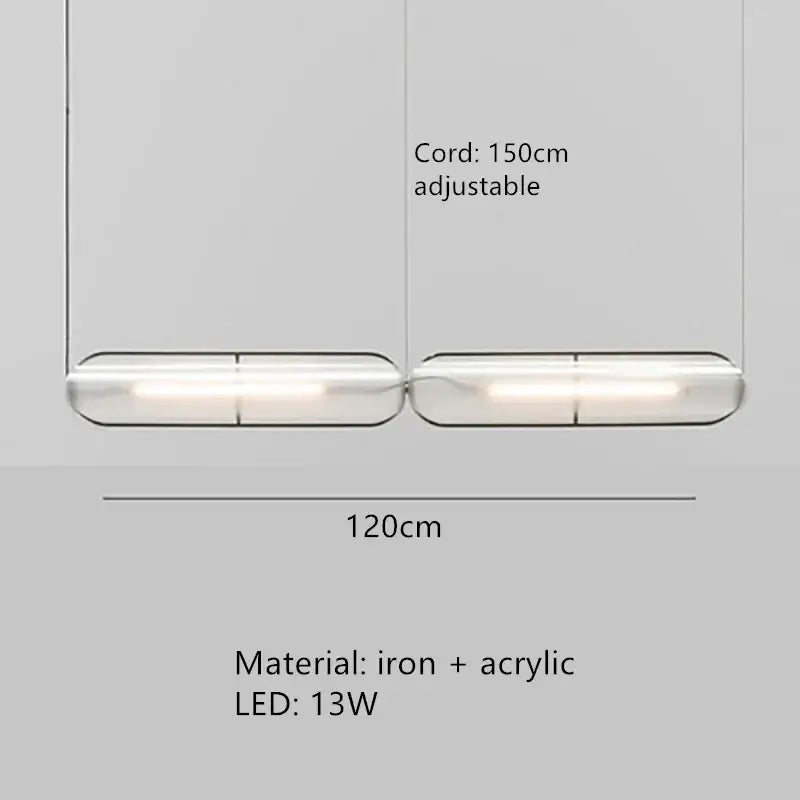 Modern minimalist glass led pendant lamp dining room light