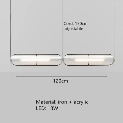 Modern minimalist glass led pendant lamp dining room light