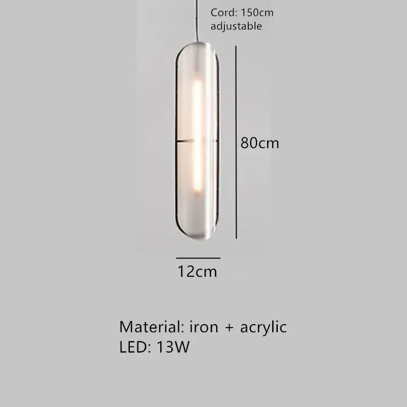 Modern minimalist glass led pendant lamp dining room light