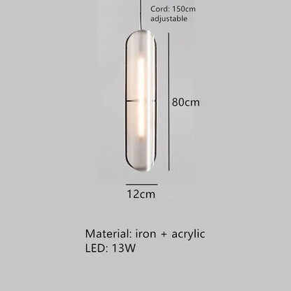 Modern minimalist glass led pendant lamp dining room light