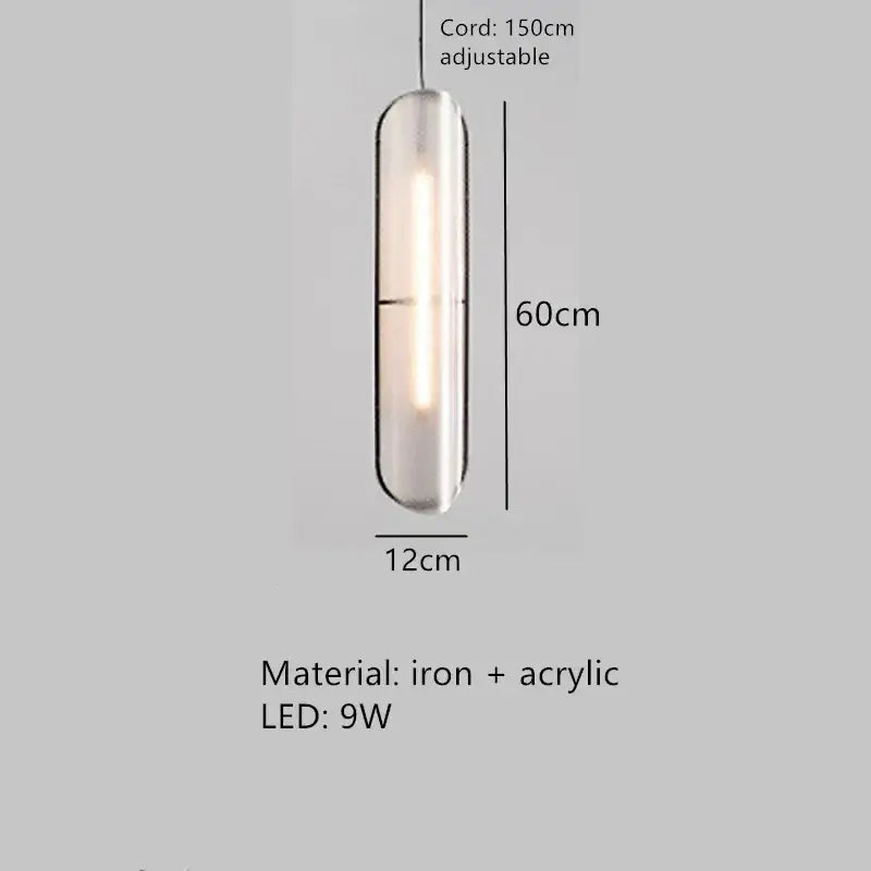 Modern minimalist glass led pendant lamp dining room light