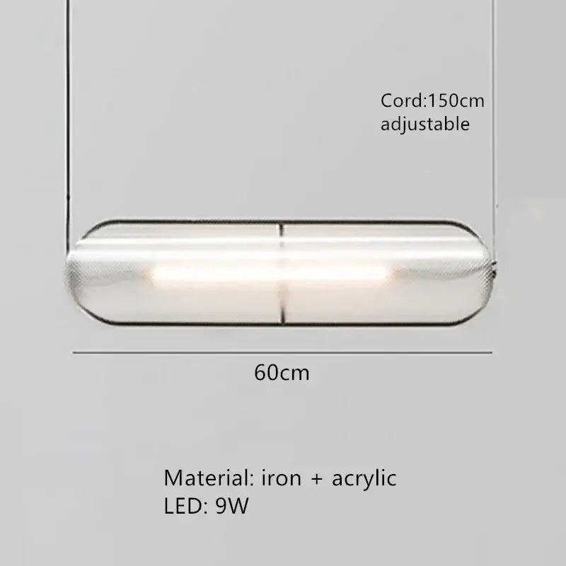 Modern minimalist glass led pendant lamp dining room light